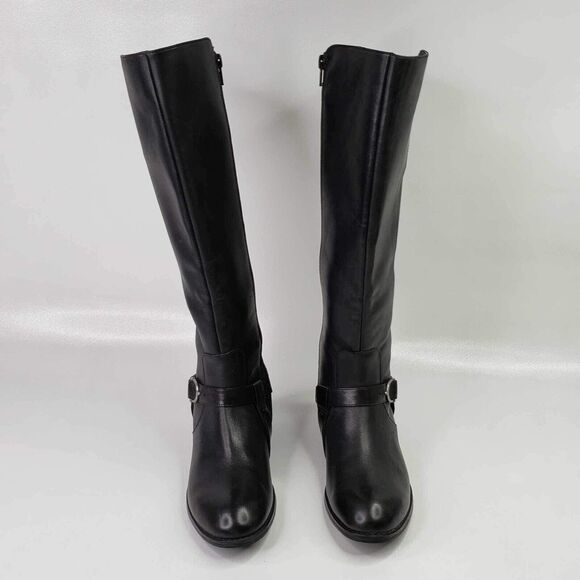 Lauren Ralph Lauren Boots Tall Women’s Black Leather Knee High Riding Size 7.5 - Picture 2 of 10